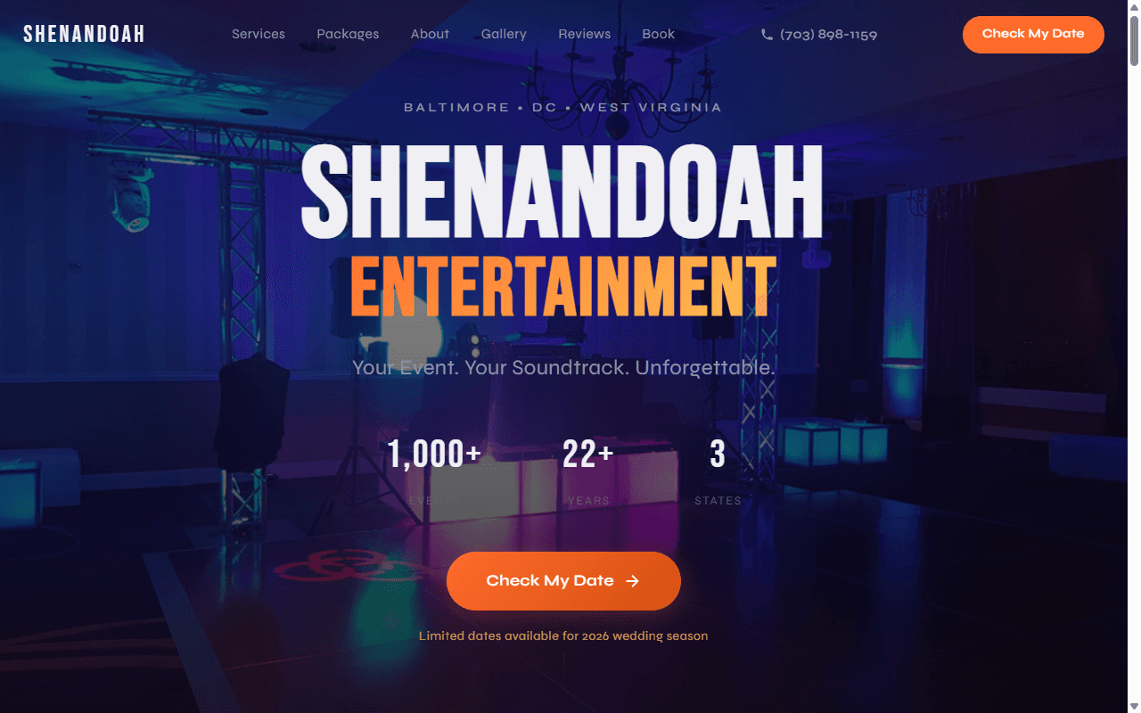 Shenandoah Entertainment website